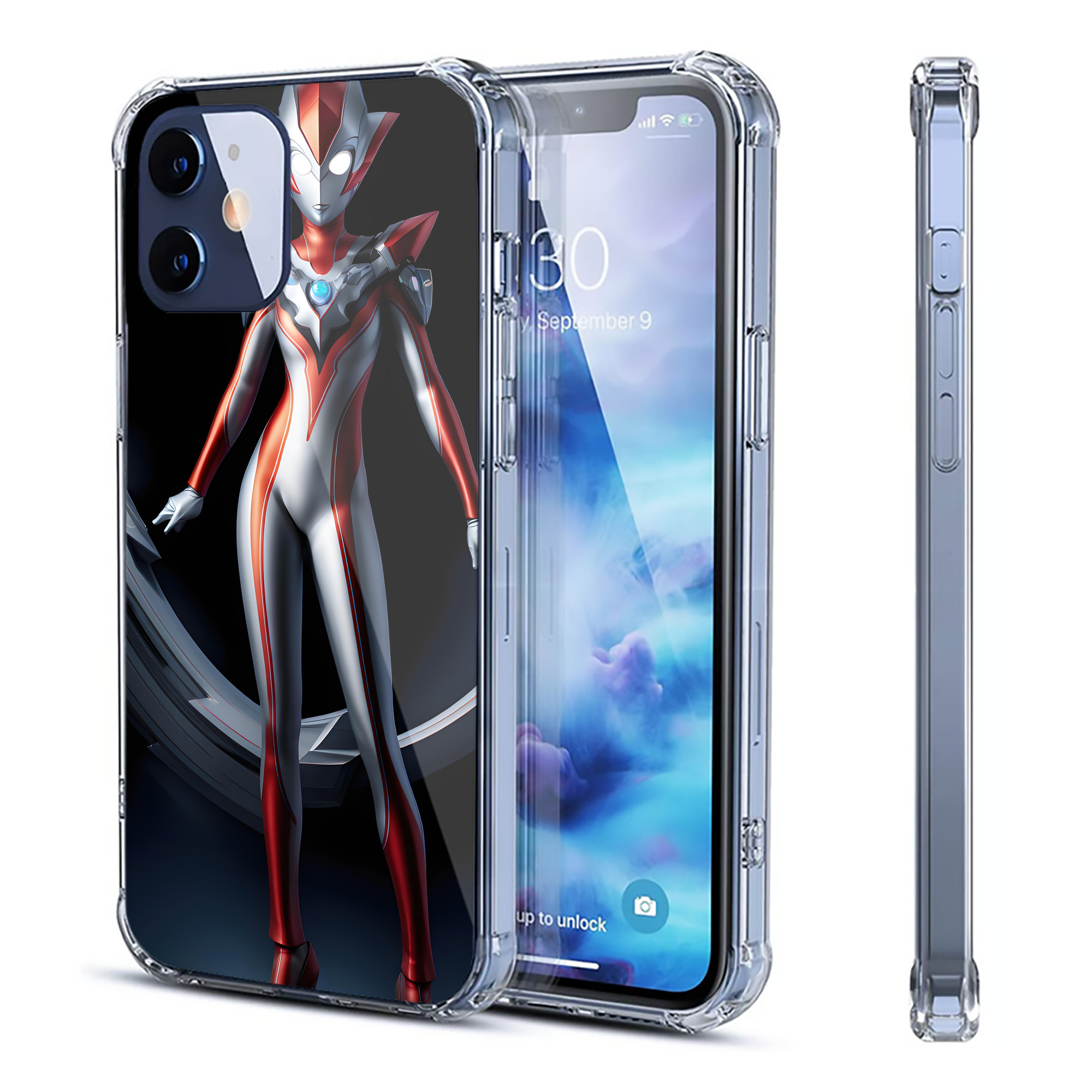 （画像用） ウルトラマン Ultraman 【iPhone 12シリーズ対応】透明スマホケース（クリアソフトケース）